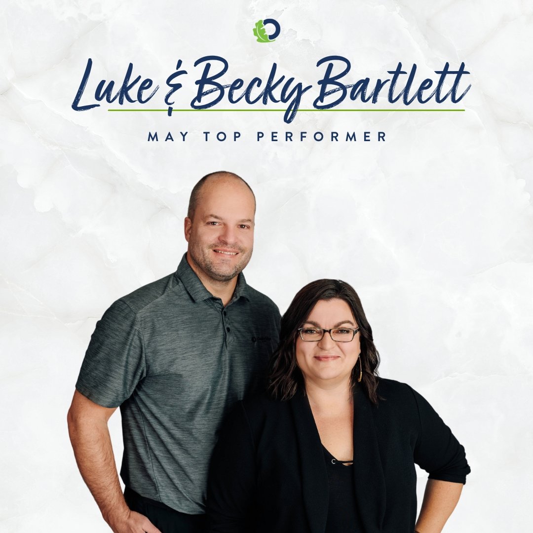 Luke & Becky Bartlett May 2024 Top Performer Oakridge Real Estate